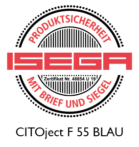 CITOject F BLAU Zertifiziert als unbedenklich zur Herstellung von Faltschachteln für Lebensmittel